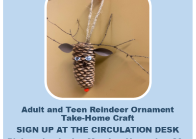 Reindeer Ornament–Adult & Teen Take-Home Craft
